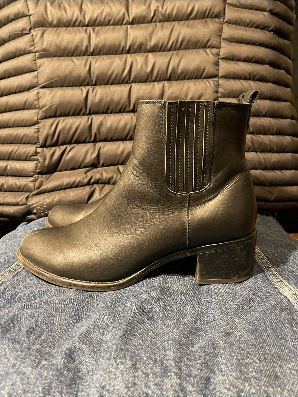 Blondo AquaProtect Waterproof Leather Ankle Boots Zipper Black Women Size 8.5